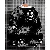 billiga Pojkens 3D Sporter &amp; Spel-Pojkar 3D Fotboll Huvtröja Långärmad Vår Höst Mode Streetwear Barn 4-12 år Huva Utomhus Ledigt Dagligen Normal