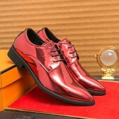 abordables Officiel-Chaussures à lacets en cuir verni vert pour hommes – chaussures habillées brillantes avec une finition polie, idéales pour les mariages et les soirées