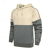 abordables sudaderas basicas hombre-Hombre Sudadera Sudadera Con Capucha Negro Verde Trébol Gris Con Capucha Bloque de color Bloque de Color Bolsillo delantero Deporte Casual Diario Ropa de calle Fresco Ropa deportiva Otoño invierno