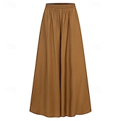 economico gamba larga e vita alta-Per donna Gamba larga Pantaloni Eleganti Streetwear Casual Lunghezza intera Naturale Semplice Elastico in vita Comodo All&#039;aperto All&#039;aperto Abbigliamento casual alla moda Cammello Nero Blu Autunno