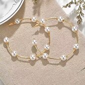cheap Accessories and More-Bridal Jewelry Sets 1 set Pearl Zircon Earrings Necklace Bracelets Women's Elegant Stylish Sweet Jewelry Set For Wedding Party Evening Wear Daily