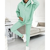 cheap Tracksuits-Women's Tracksuit Leggings 3-Piece Zipper Pocket Solid Colored Clothing Suit Fall Dark Grey Dark Navy Workout Athleisure Running Thermal Warm Windproof Long Sleeve Sport Activewear Stretchy Regular