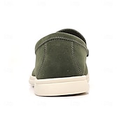 voordelige Hereninstappers &amp; loafers-Lichtblauwe instappers voor heren – ademende platte schoenen van imitatiesuède met gedempte zool voor lente-outfits, dagelijkse woon-werkverkeer en ontspannen stadswandelingen