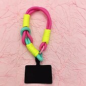 baratos Cordões de telefone e pulseiras-Nova pulseira de pulso colorida bloqueada, capa curta anti-perda para celular, dopamina, cartão estético de alta qualidade para homens e mulheres, confortável e resistente