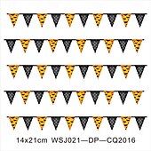 cheap Halloween Outdoor Decor-14x21/20X30cm Halloween Bunting Banner Spooky Party Decoration for Halloween Durable Fabric Banner with Ghost, Pumpkin, and Bat Designs  Indoor/Outdoor Hanging Decor for Home, Office, or Party Venues