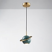 baratos Luzes da ilha-Luminária pendente moderna em formato de globo, luminária pendente em latão escovado de meados do século com cúpula de mármore, lustre com altura ajustável para ilha de cozinha, sala de jantar &amp;