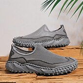 billige Sneakers til herrer-Brune sportsandaler for menn med pustende nettingoverdel og sklisikker såle for strand og fotturer
