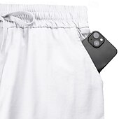 abordables Pantalons Cargo-Homme Pantalons Cargo Pantalon Jogger Pantalons Cordon de serrage Taille Élastique Multi-poches Uni Portable Extérieur Quotidien Camping &amp; Randonnée Mode Classique Noir Blanche