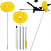 cheap Bathroom Gadgets-Ceiling Fan Cleaner Duster Reusable Microfiber Ceiling Fan Blade Cleaner Removable Duster with Extension Pole,Adjusts 21 to 56Inch