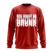 olcso Vicces kapucnis pulóverek-Férfi Grafika Vicces szleng Pulóver Pulóver Kapucnis pulóver Terített nyak Divat 3D nyomtatás Fekete Rubin Crewneck 3D Minden évszak Tervező
