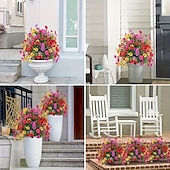abordables Plantas y Flores Artificiales-Violeta de simulación con enchufe de tierra y estaca, decoración de flores artificiales para jardín, planta falsa para patio al aire libre, césped o decoración del hogar.