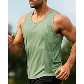 abordables Camisetas y Tops de Correr-Hombre Bloque de color Color Camuflaje Camiseta sin mangas Running Top para correr Camiseta para correr Verano Primavera Sin Mangas Secado rápido Ligero Transpirable Tenis Golf Corriendo Azul Piscina