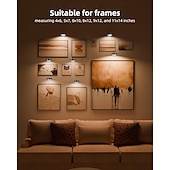 economico luce dell&#039;armadio-luci per quadri da parete, luci magnetiche a batteria per poster con 3 temperature di colore &amp;12 luci da parete RGB con timer dimmerabile e telecomando, per pittura, decorazione per cornice espositiva