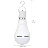 billige Dekorative lys-1 stk. multifunksjonelle oppladbare 12w LED-nødlyspærer, 60w tilsvarende 6000k lyssterk utendørs hengelampe for strømbrudd, camping og hagefester - e26/e27, ac100-240v