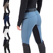 billiga Enkla Leggings-Dam Damasker Mode Träning Fullängd Hög midja Slät Bekväm Mjuk Hög Elasisitet Utomhus Semester Gata Marin Svart Vit Himmelsblå Sommar Vår Smal passform
