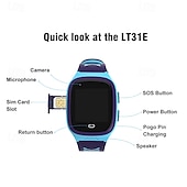 cheap Smartwatch-iMosi LT31 Smart Watch 1.4 inch 4G LTE Cellular Smartwatch Phone Bluetooth Alarm Clock Calendar Compatible with Null Kid&#039;s GPS Hands-Free Calls with Camera IP 67 40mm Watch Case