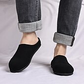 cheap Men&#039;s Clogs &amp; Mules-Men&#039;s Khaki Backless Mule Loafers – Minimalist Slip-On Comfort Shoes with Soft Faux Suede for Indoor Lounging Casual Errands and Summer Relaxation