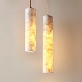 billige Øylys-Nordisk spansk marmor LED-pendellampe for soverom, nattbord, stue, spisestue, dekorasjon, lysekrone, moderne belysning