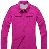 cheap Tops-Women&#039;s Hiking Shirt Long Sleeve Turndown Top Outdoor Waterproof Windproof Lightweight Nylon Army Green Khaki Rose Red Running Camping / Hiking / Caving