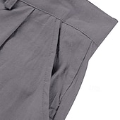 cheap Holiday-Men&#039;s Linen Pants Trousers Summer Pants Beach Pants Pocket Straight Leg Plain Comfort Breathable Vacation Daily Holiday Hawaiian Boho Black White