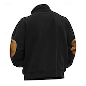 cheap Basic Sweatshirts-Men's Sweatshirt Quarter Zip Sweatshirt Black Wine Camel Light Grey Dark Gray Half Zip Color Block Sports &amp; Outdoor Daily Holiday Polyester Streetwear Basic Casual Spring Autumn / Fall Clothing