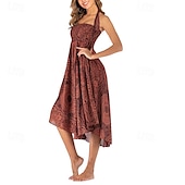 ieftine Fuste grafice-Pentru femei Fustă Linie A Leagăn Casual Boho Maxi Talie Înaltă Fuste Floral Imprimeu Micro-elastic Vacanță Concediu Negru Albastru piscină Portocaliu Verde Vară Poliester