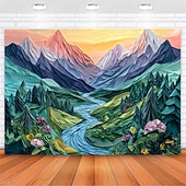 cheap Landscape Tapestry-Landscape Mountain Hanging Tapestry Wall Art Large Tapestry Mural Decor Photograph Backdrop Blanket Curtain Home Bedroom Living Room Decoration