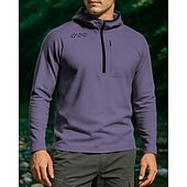 cheap Tops-Men&#039;s Hoodie Polo Sweatshirt Hiking top Long Sleeve Hoodie Tee Tshirt Top Outdoor Quick Dry Lightweight Breathable Quarter-Zip Polyester Black White Royal Blue Tennis Golf Running