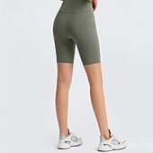 billiga Enkla Leggings-Dam Shorts Damasker Streetwear Ledigt Knelängd Hög midja Slät Elastisk midja Mateial som andas Elastisk Semester Gata Dagliga kläder Svart Blå Grön Ljusgrå Sommar Normal
