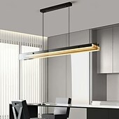 baratos Luzes pendentes-lustre pendente de led preto com cúpula moderna para cozinha, mesa de jantar ou bar
