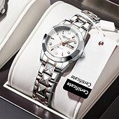 abordables Montres à quartz-Montres de luxe pour femmes, mode décontractée, acier inoxydable, lumineuses, étanches, à quartz