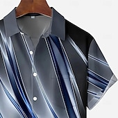 billiga Geometriska mönster-Herr Geometrisk Marmor Abstrakt konst Skjorta Sommarskjorta Knapp upp skjorta Kortärmad Mode Casual Utomhus Semester Vardag Sommar Vår Nedvikt 3D-utskrift krage skjortor Främre en ficka Rubinrött