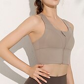 baratos Sutiãs esportivos &amp; coletes-Mulheres Sutiã de ioga Tanque Sutiã Pilates Roupa-Interior Suportes altos Respirável absorvente de suor Sem Fio Com almofadas Cor Sólida / Simples Esporte Roupas Esportivas Preto Azul Academia