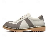 abordables Occasionnel-Homme Derby Marche ancien Affaires Occasionnel Quotidien Daim Cuir fendu Confortable Antidérapant À lacets Gris&amp;Blanc Noir Printemps