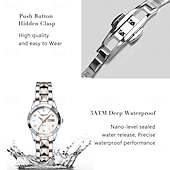 abordables Montres à quartz-Montres de luxe pour femmes, mode décontractée, acier inoxydable, lumineuses, étanches, à quartz