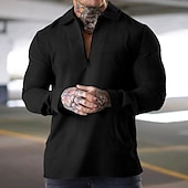 economico Felpe di base-Per uomo Felpa con zip Nero Bianco Blu Cachi Grigio chiaro Bavero Semplice Con zip Zip a un quarto Casuale Quotidiano Ferie Streetwear Cool Designer Primavera &amp; Autunno Abbigliamento Felpe con