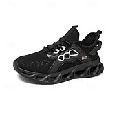 billige Sneakers til herrer-gule herresneakers med flammedesign, lett, pustende overdel, komfortabel passform for løping, trening og hverdagsbruk