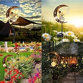economico Luci paesaggistiche-1 pz luce solare da giardino luce decorativa per esterni luce luna fata angelo luce da prato luce calda impermeabile luce a led per villa cortile canale prato terrazza decorazione da giardino