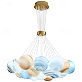 economico Luci a sospensione-Lampadario moderno a forma di luna con sfera di vetro, lucernario per bambini, lampada a sospensione Modo Lunar