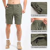 economico Classico-Per uomo Pantaloncini cargo Shorts Pantaloncini Estivi Elastico in vita Multi-tasche Semplice Comodità Indossabile Lunghezza al ginocchio All&#039;aperto Sport Quotidiano Moda Casual Nero Cachi