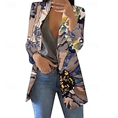 economico Blazer e Completi-Per donna Blazer Confortevole Stampato Elegante Moda Casual Floreale Uscire Casual Quotidiano Cardigan Regolare Bavero Vestibilità regolare Manica Lunga Capispalla Nero Bianco Rosa Primavera Autunno