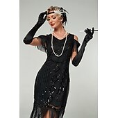 levne Šaty-Retro Řvoucí 20s 20. léta 20. století Bubenové šaty Šaty Úbory Velký Gatsby Svatební host Flitry Třásně Dámské Vánoce předvečer Všech svatých Karneval Párty a večer Svatební hostina loučení se