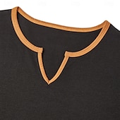 billige grunnleggende t-skjorter-Herre T skjorte T-skjorte Kortermet Kort Erme V-hals Med åpning Sommer Fargeblokk Mote Designer Grunnleggende Klassisk Stil Feriereise Gate Ut på byen Hvit Svart Navyblå Topp T-skjorte for menn