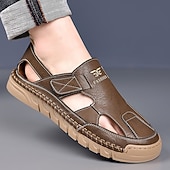 Χαμηλού Κόστους Υπαίθριες σάντες-Ανδρικά καφέ slip-on σανδάλια εξωτερικού χώρου με ελαστικά λουράκια και αναπνεύσιμο mesh επάνω μέρος για καλοκαιρινές περιπέτειες