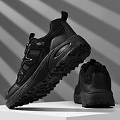 abordables Baskets-Homme Chaussures Décontractées Chaussures de randonnée Marche Occasionnel Cuir PU Maille Confortable Antidérapant Respirant À lacets Noir Jaune Vert Été Printemps