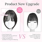preiswerte Stirn-Pony-Haarteil mit Clip-in-Pony, 360°-3D-Cover, Haarteile für Frauen mit dünner werdendem Haar, Upgrade-Haarteil mit Pony-Clip, 10 Zoll glatte Haarteile für Frauen