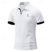 economico Polo Classico da Uomo-Per uomo Polo in Cotone Maglia da golf Casuale Sportivo Bavero Colletto Polo a Coste Manica Corta Moda Essenziale Semplice Classico Estate Primavera Vestibilità aderente Nero Bianco Giallo Rosso Polo
