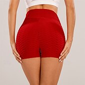 economico Leggings semplici-Per donna Shorts Leggings Streetwear Casual Corto Vita Alta Semplice Elastico in vita Jacquard Traspirabilità Elasticizzato Vacanza Streetwear Abbigliamento quotidiano Nero Bianco Giallo Rosso Estate