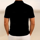 levne Pánské geometrické polo-Pánské Geometrické tvary Çizgi Pólo Krátký rukáv Přehnutý Běžné Denní Sporty a outdoor Oblečení na atletiku Knoflíky Léto Černá
