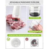 abordables Rangements pour la cuisine-Machine à emballer sous vide portable améliorée pour aliments, machine à emballer sous vide portable avec arrêt automatique &amp;filtre amovible, verrouillage fraîcheur 5x